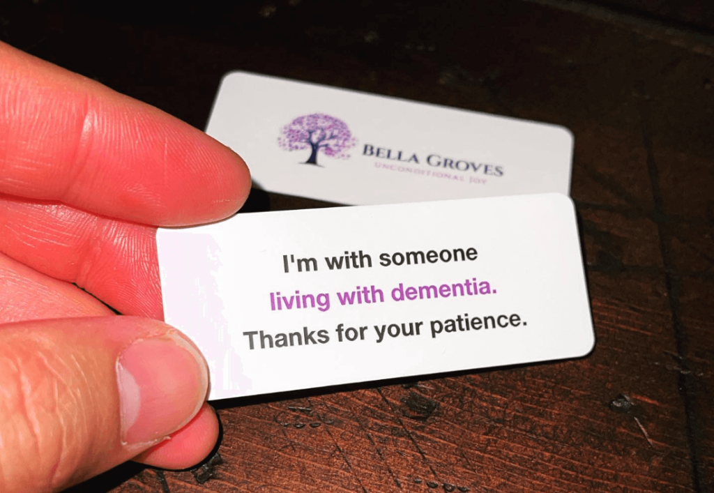 Discreet Cards for a person living with dementia